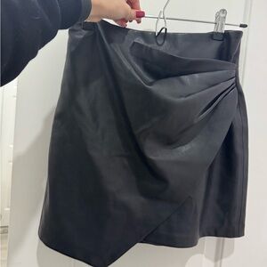 Mango leather effect skirt